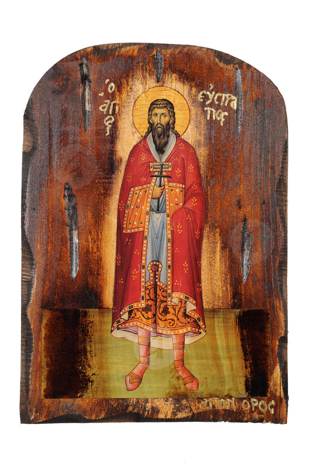 Agios Eystratios O Martyras Agioreitikh 8rhskeytikh Eikona