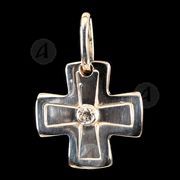 Silver cross necklace Τ19