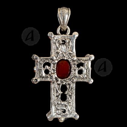 Silver Screw Cross Necklace 32
