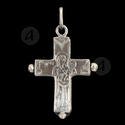 Silver Screw Cross Necklace 52