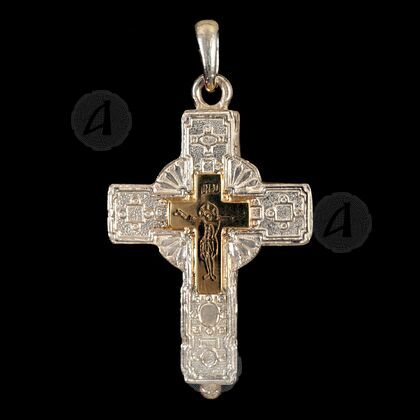 Silver Screw Cross Necklace 112