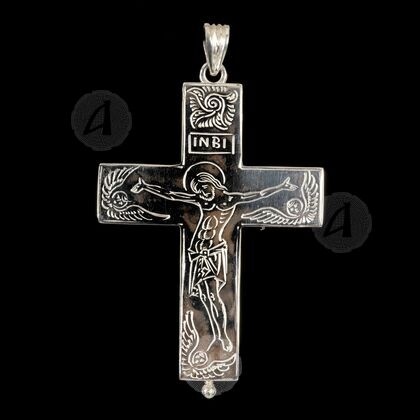 Silver Screw Cross Necklace 122