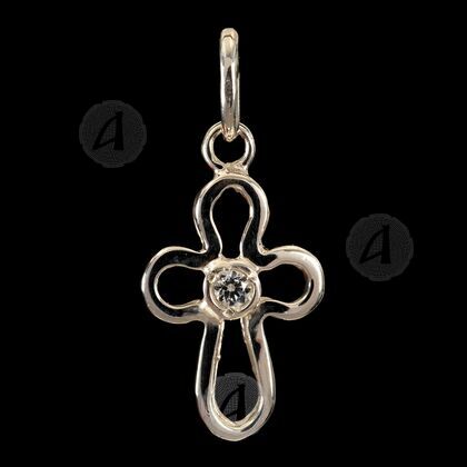 Silver cross necklace Τ17